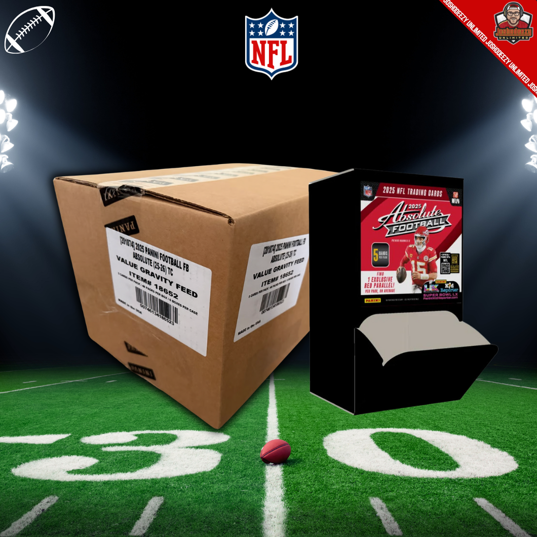 2025 Panini Absolute Football Gravity Feed Case (6 Boxes)
