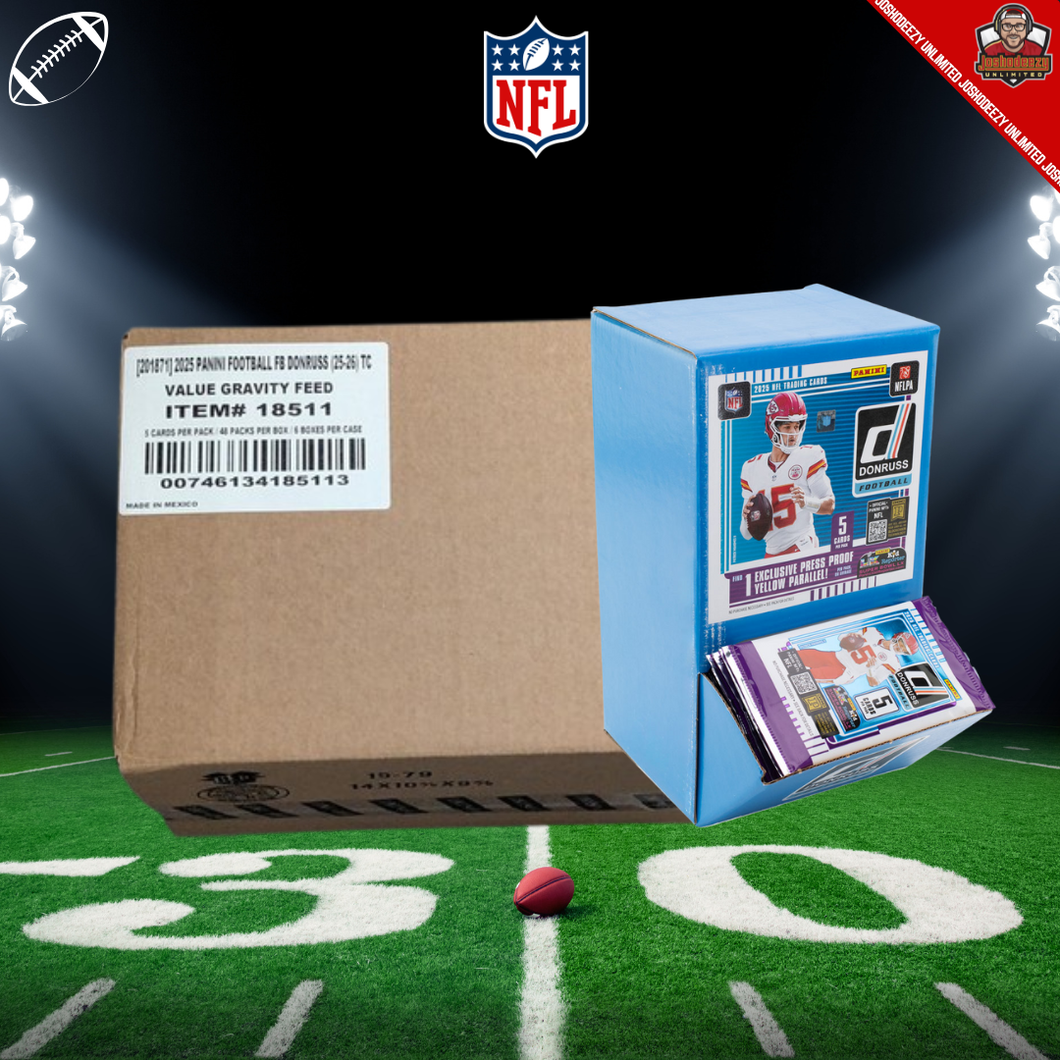 2025 Donruss Football Gravity Feed Case (6 Boxes)
